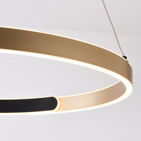 Lampa Wisząca Okrągła Złota | Nowoczesna Lampa LED 3-Stopniowo Ściemniana