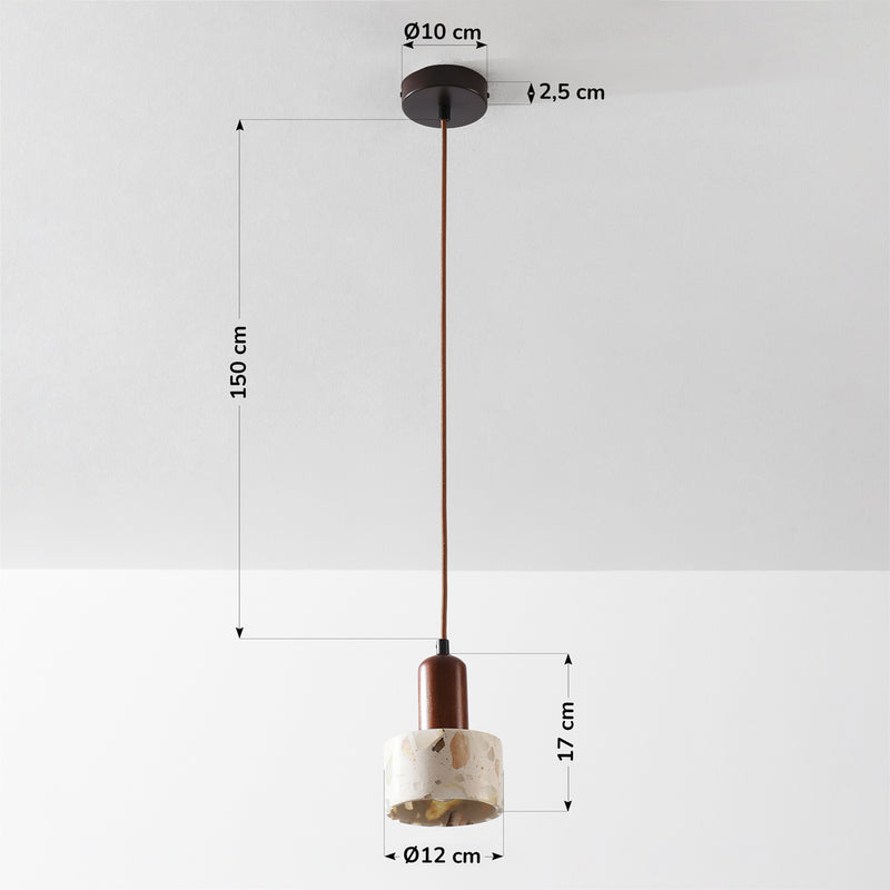 Lampa Sufitowa Terrazzo Nowoczesna | Regulowana Lampa Wisząca do Sypialni i Salonu