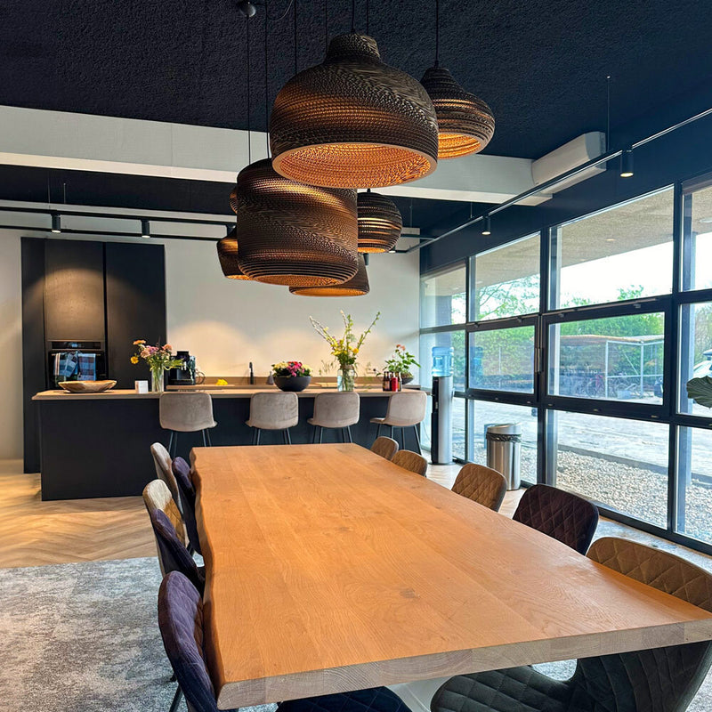 Lampa Wisząca z Kartonu Nowoczesna | Naturalna Lampa Sufitowa do Sypialni i Salonu