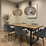 Drewniana Lampa Wisząca | Nowoczesna Lampa Sufitowa w Stylu Skandynawskim