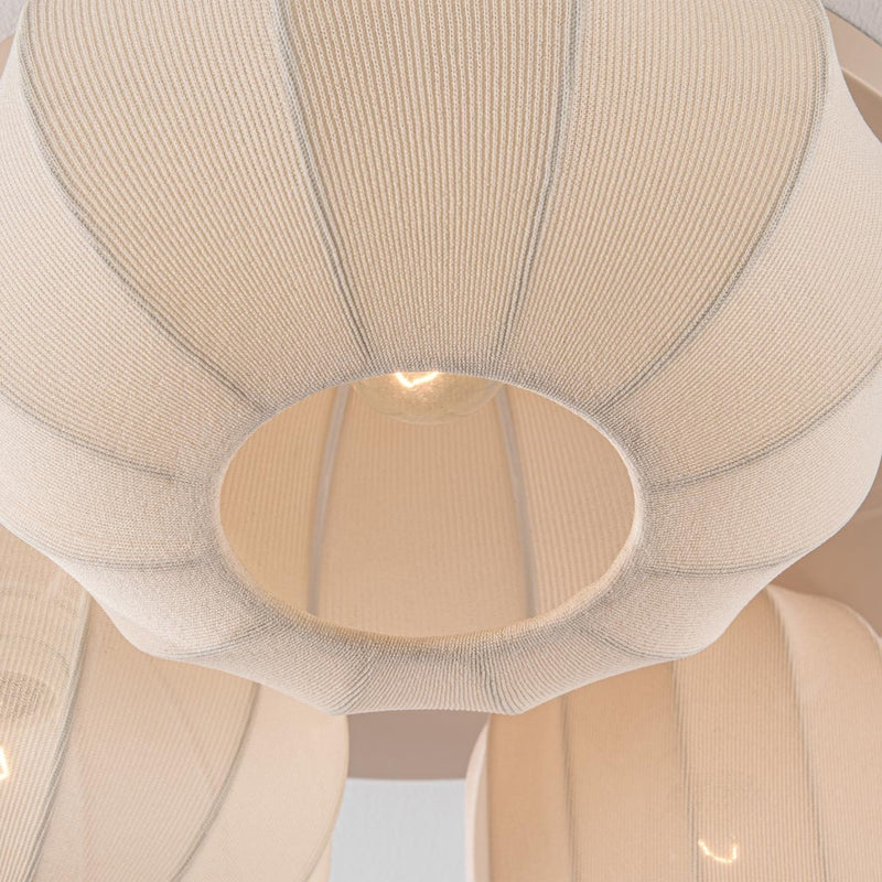 Lampa Sufitowa Japandi Beżowa | Nowoczesna Lampa z Trzema Kloszami