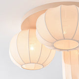 Lampa Sufitowa Japandi Beżowa | Nowoczesna Lampa z Trzema Kloszami