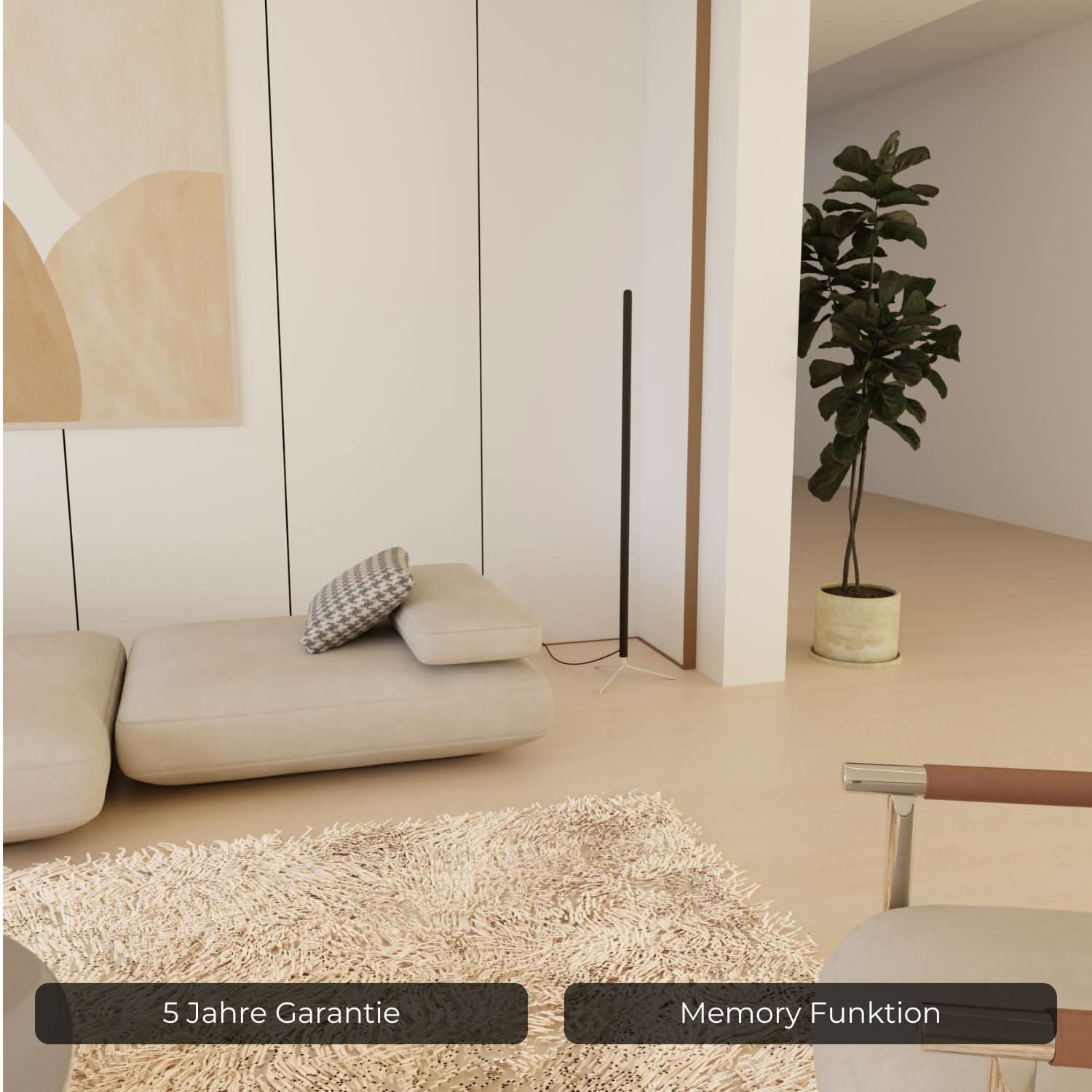 Lampa Stojąca LED Minimalistyczna do Salonu i Sypialni | Nowoczesna Lampa Podłogowa