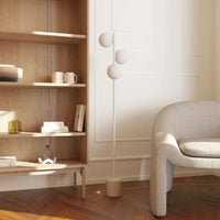 Lampa Stojąca LED z Kulistymi Kloszami do Salonu | Nowoczesna Lampa Podłogowa