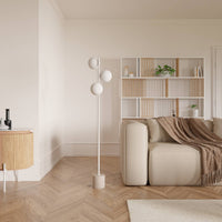 Lampa Stojąca LED z Kulistymi Kloszami do Salonu | Nowoczesna Lampa Podłogowa