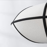 Lampa Wisząca Lniana Minimalistyczna | Biała Lampa Sufitowa z Czarnymi Akcentami