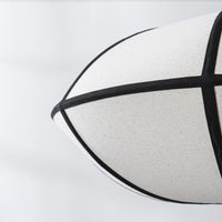 Lampa Wisząca Lniana Minimalistyczna | Biała Lampa Sufitowa z Czarnymi Akcentami