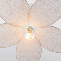 Lampa Wisząca Tekstylnana Beżowa | Nowoczesna Lampa Sufitowa o Kwiatowej Formie