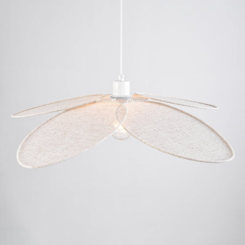 Lampa Wisząca Tekstylnana Beżowa | Nowoczesna Lampa Sufitowa o Kwiatowej Formie