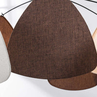 Lampa Wisząca Nowoczesna Czarna | Lampa Sufitowa z Lnianymi Kloszami w Trzech Kolorach