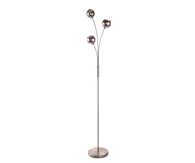 Lampa Podłogowa Nowoczesna z Dymionym Szkłem | Lampa Stojąca 3-Punktowa