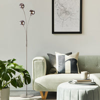 Lampa Podłogowa Nowoczesna z Dymionym Szkłem | Lampa Stojąca 3-Punktowa