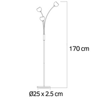 Lampa Podłogowa Nowoczesna z Dymionym Szkłem | Lampa Stojąca 3-Punktowa