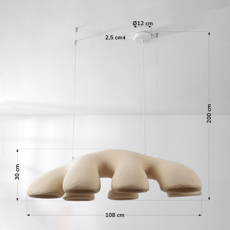 Lampa Wisząca Wabi Sabi 7-Punktowa Beżowa | Nowoczesna Lampa Sufitowa