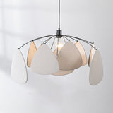 Lampa Wisząca Lniana Biało-Czarna | Abstrakcyjna Lampa Sufitowa