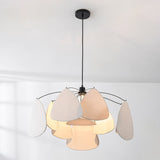 Lampa Wisząca Lniana Biało-Czarna | Abstrakcyjna Lampa Sufitowa