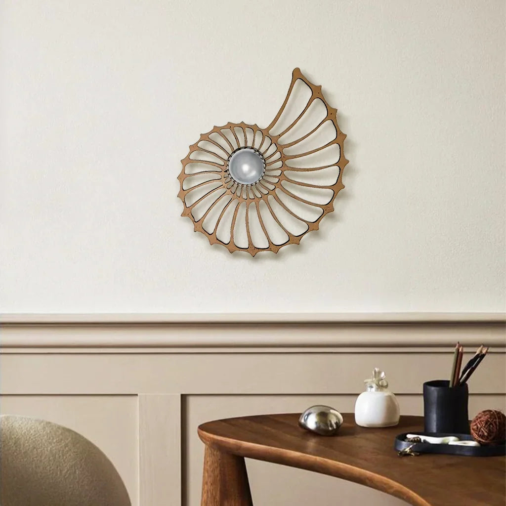 Kinkiet LED w unikalnym stylu Nautilus | Dekoracyjna lampa ścienna do salonu i sypialni