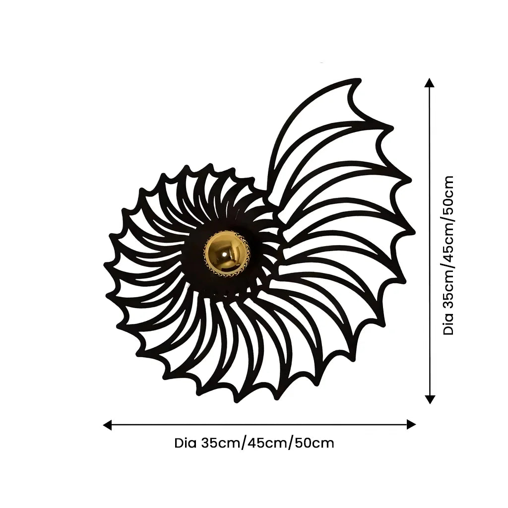 Kinkiet LED w unikalnym stylu Nautilus | Dekoracyjna lampa ścienna do salonu i sypialni