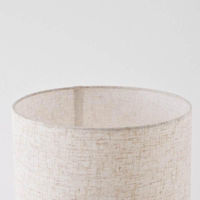 Lampa Podłogowa Drewniana Nowoczesna | Lampa Stojąca z Kremowym Abażurem