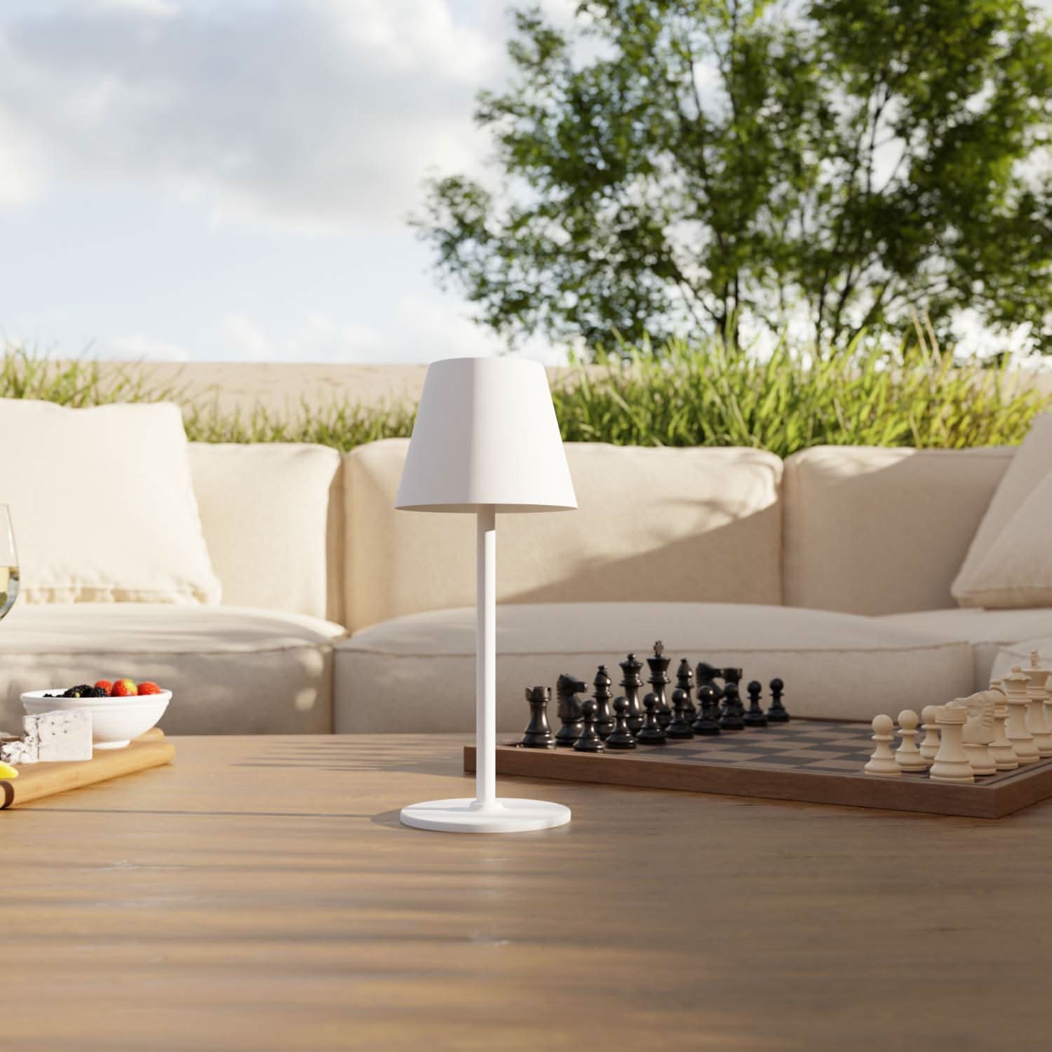 Lampka Stołowa LED Bezprzewodowa na Taras i do Ogrodu | Lampa Nocna LED