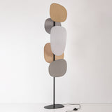 Lampa Podłogowa z Lnianymi Kloszami | Designerska Lampa Stojąca do Salonu i Sypialni