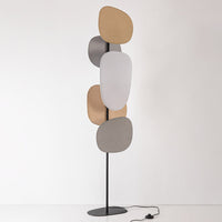 Lampa Podłogowa z Lnianymi Kloszami | Designerska Lampa Stojąca do Salonu i Sypialni