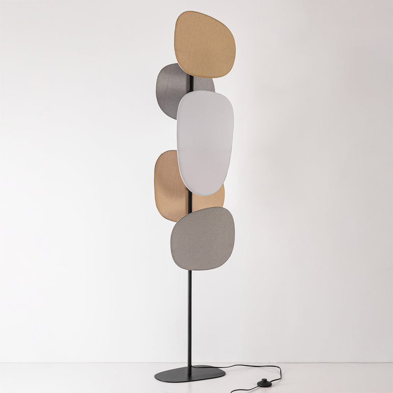 Lampa Podłogowa z Lnianymi Kloszami | Designerska Lampa Stojąca do Salonu i Sypialni