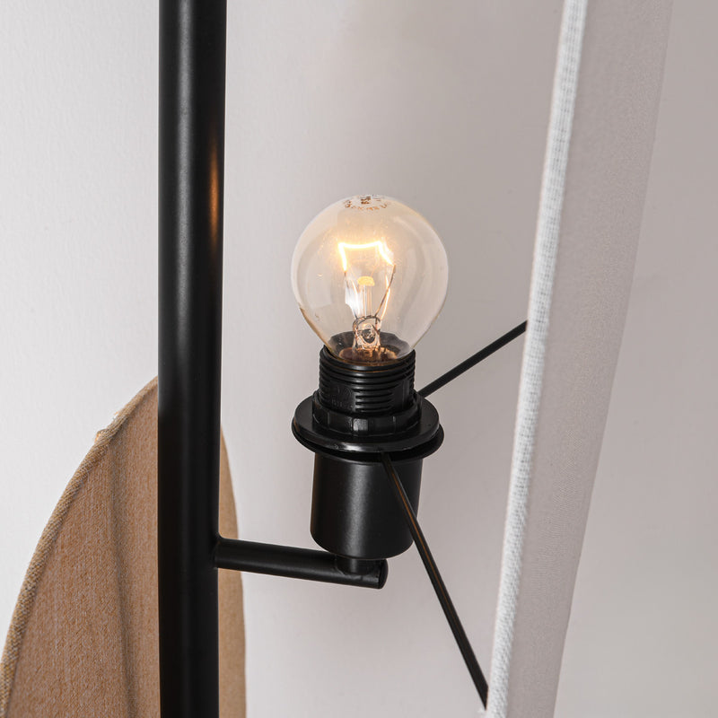 Lampa Podłogowa z Lnianymi Kloszami | Designerska Lampa Stojąca do Salonu i Sypialni