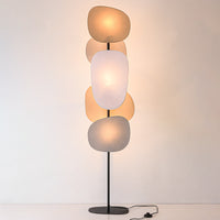 Lampa Podłogowa z Lnianymi Kloszami | Designerska Lampa Stojąca do Salonu i Sypialni