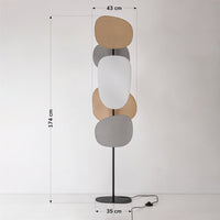 Lampa Podłogowa z Lnianymi Kloszami | Designerska Lampa Stojąca do Salonu i Sypialni