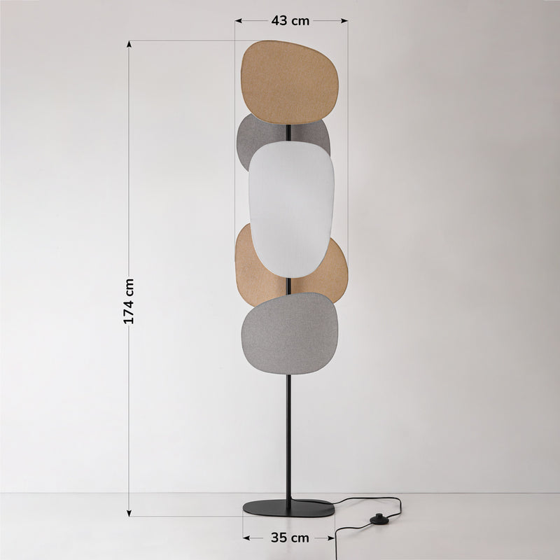 Lampa Podłogowa z Lnianymi Kloszami | Designerska Lampa Stojąca do Salonu i Sypialni