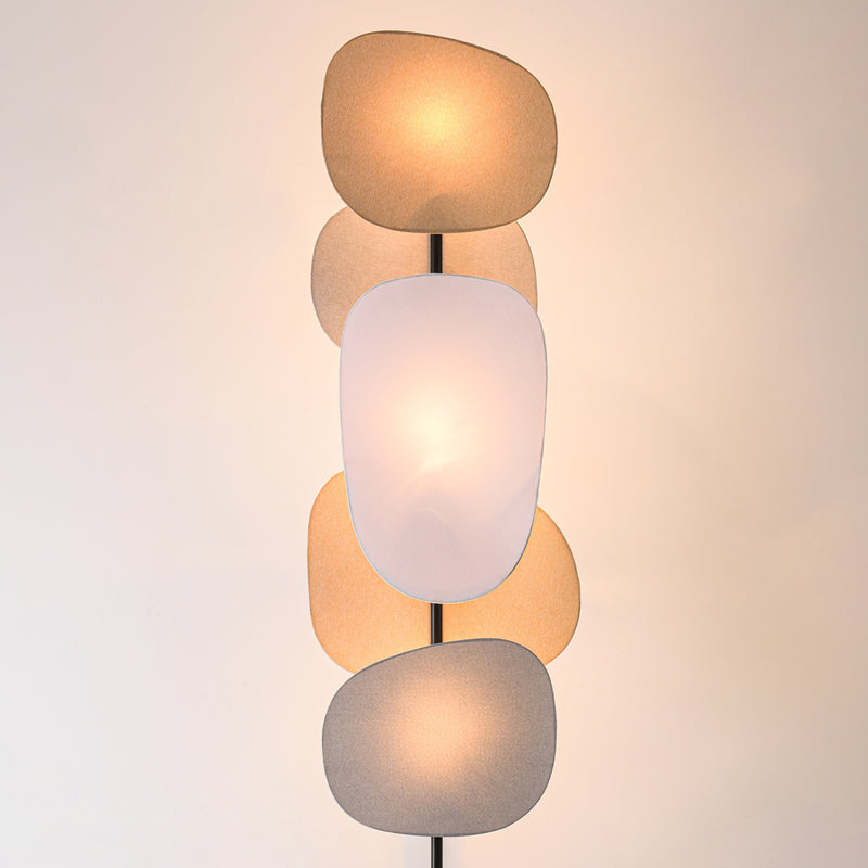 Lampa Podłogowa z Lnianymi Kloszami | Designerska Lampa Stojąca do Salonu i Sypialni