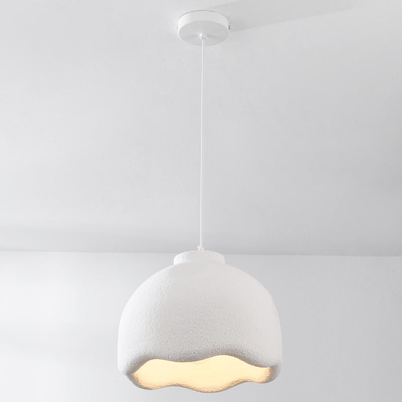 Lampa Wisząca Wabi Sabi Biała | Nowoczesna Lampa Sufitowa z Efektem Kamienia