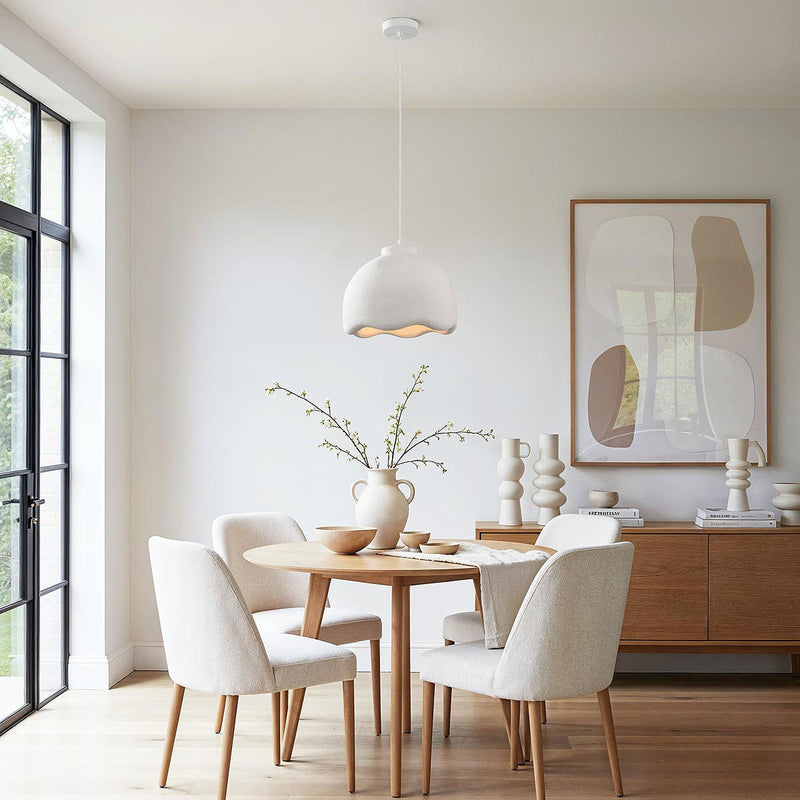 Lampa Wisząca Wabi Sabi Biała | Nowoczesna Lampa Sufitowa z Efektem Kamienia