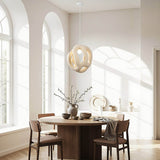 Lampa Wisząca Wabi Sabi Beżowa | Organiczna Lampa Sufitowa do Jadalni