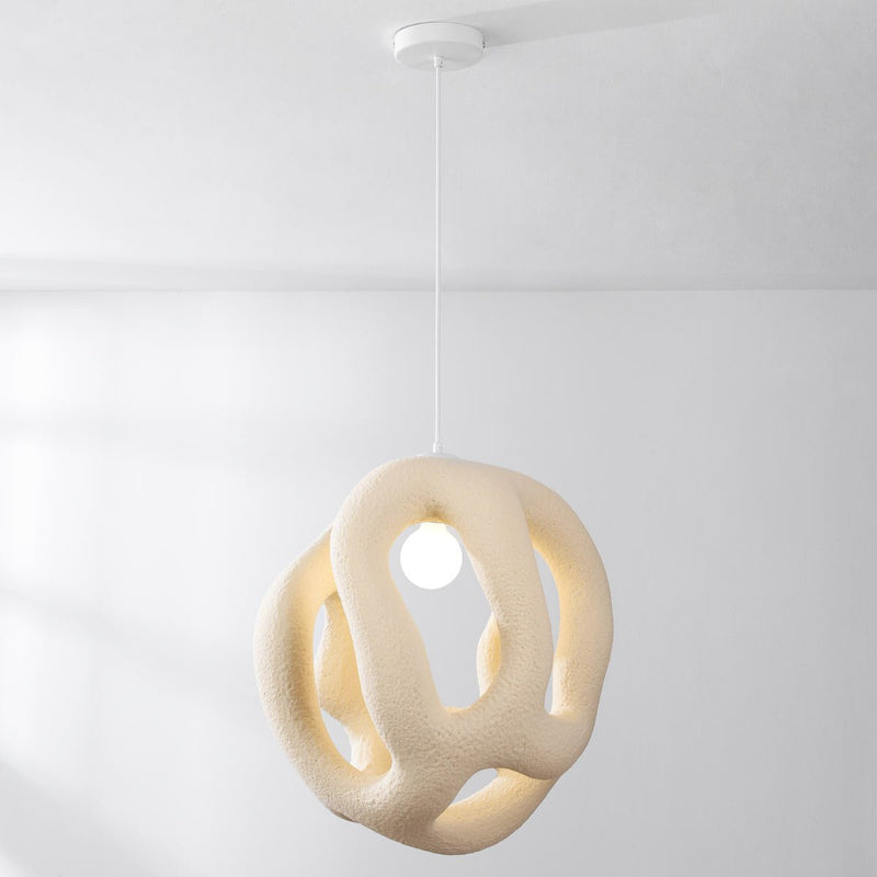Lampa Wisząca Wabi Sabi Beżowa | Organiczna Lampa Sufitowa do Jadalni
