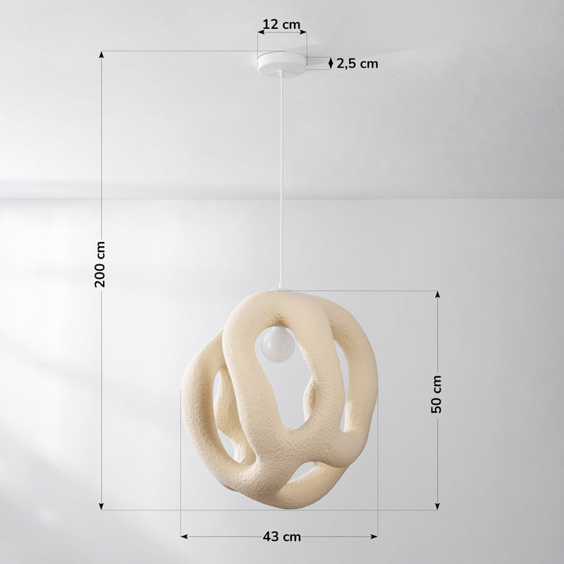 Lampa Wisząca Wabi Sabi Beżowa | Nowoczesna Lampa Sufitowa